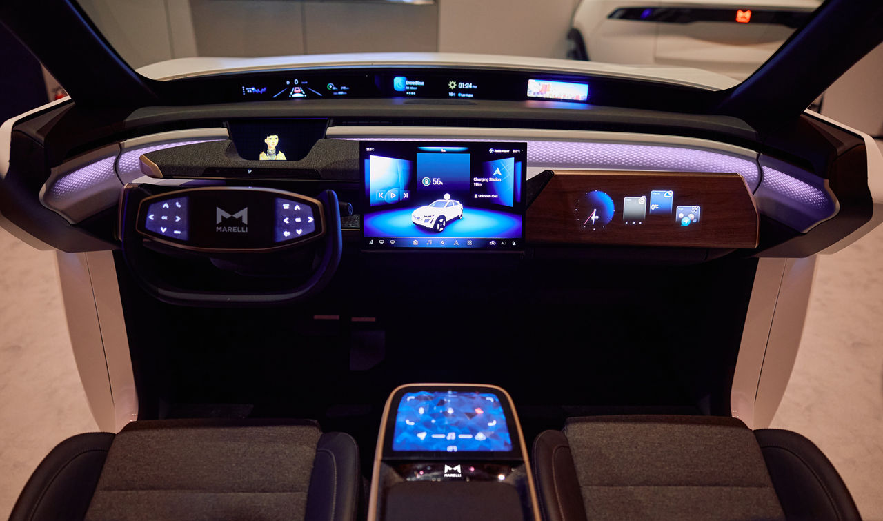 Interior of a car from above